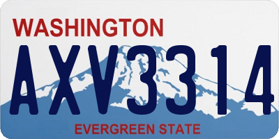 WA license plate AXV3314