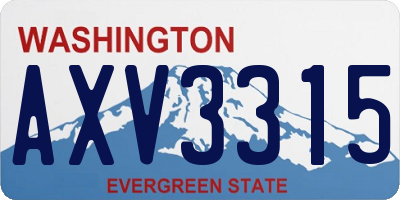 WA license plate AXV3315
