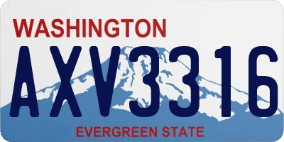 WA license plate AXV3316
