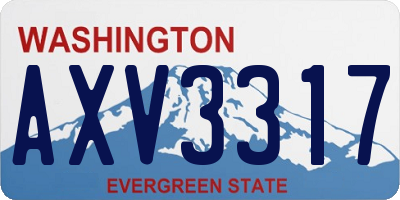 WA license plate AXV3317