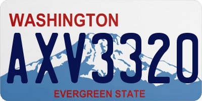 WA license plate AXV3320