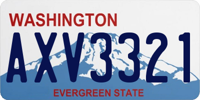 WA license plate AXV3321