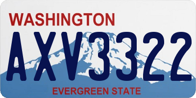 WA license plate AXV3322