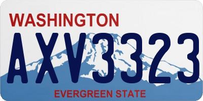 WA license plate AXV3323