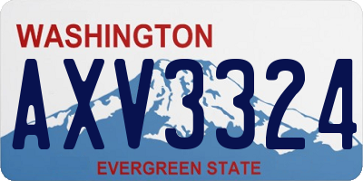 WA license plate AXV3324