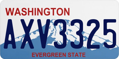WA license plate AXV3325