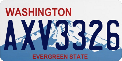 WA license plate AXV3326