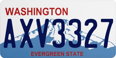 WA license plate AXV3327