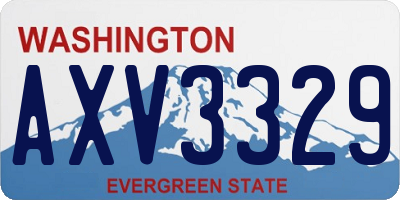 WA license plate AXV3329