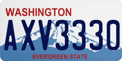 WA license plate AXV3330