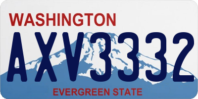 WA license plate AXV3332