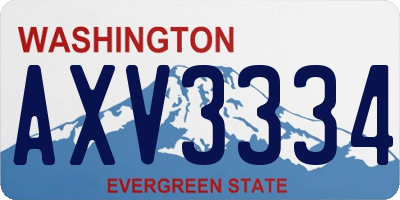 WA license plate AXV3334