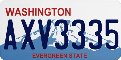 WA license plate AXV3335