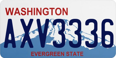 WA license plate AXV3336