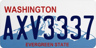 WA license plate AXV3337