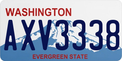 WA license plate AXV3338
