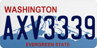 WA license plate AXV3339