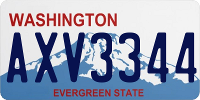 WA license plate AXV3344