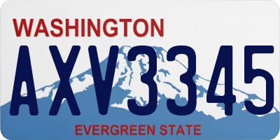 WA license plate AXV3345