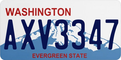 WA license plate AXV3347