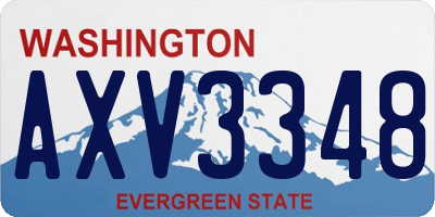 WA license plate AXV3348