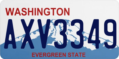 WA license plate AXV3349