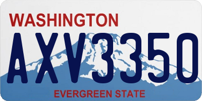 WA license plate AXV3350