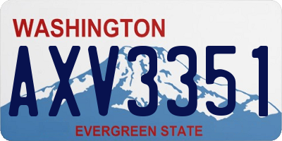 WA license plate AXV3351