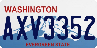 WA license plate AXV3352