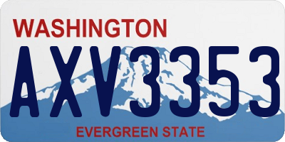 WA license plate AXV3353