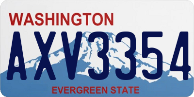 WA license plate AXV3354
