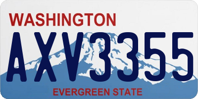 WA license plate AXV3355
