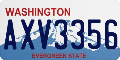 WA license plate AXV3356