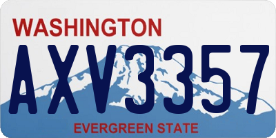 WA license plate AXV3357