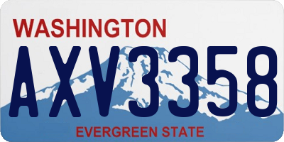 WA license plate AXV3358