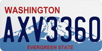 WA license plate AXV3360