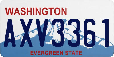WA license plate AXV3361