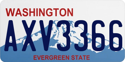WA license plate AXV3366