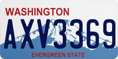 WA license plate AXV3369