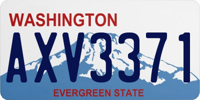 WA license plate AXV3371
