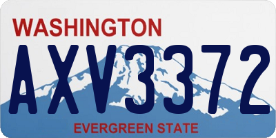 WA license plate AXV3372