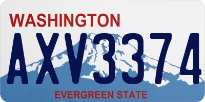 WA license plate AXV3374
