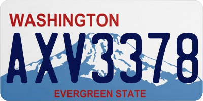 WA license plate AXV3378