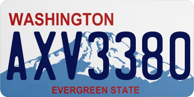 WA license plate AXV3380