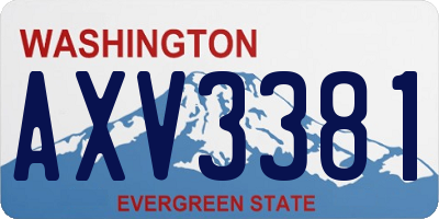 WA license plate AXV3381