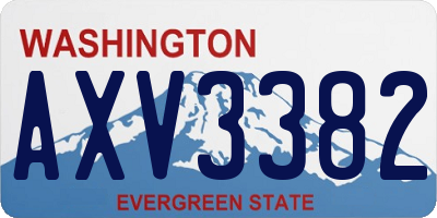 WA license plate AXV3382