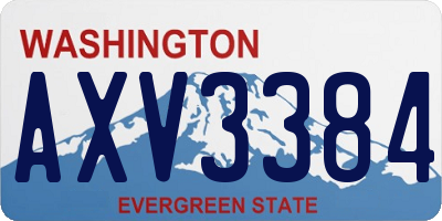WA license plate AXV3384