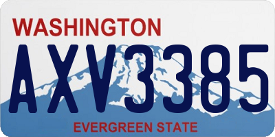 WA license plate AXV3385