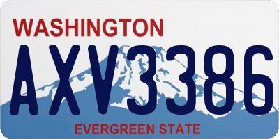 WA license plate AXV3386