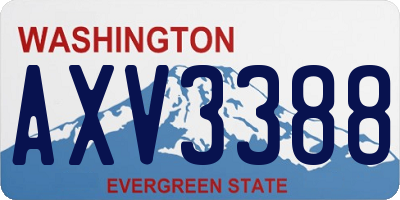 WA license plate AXV3388